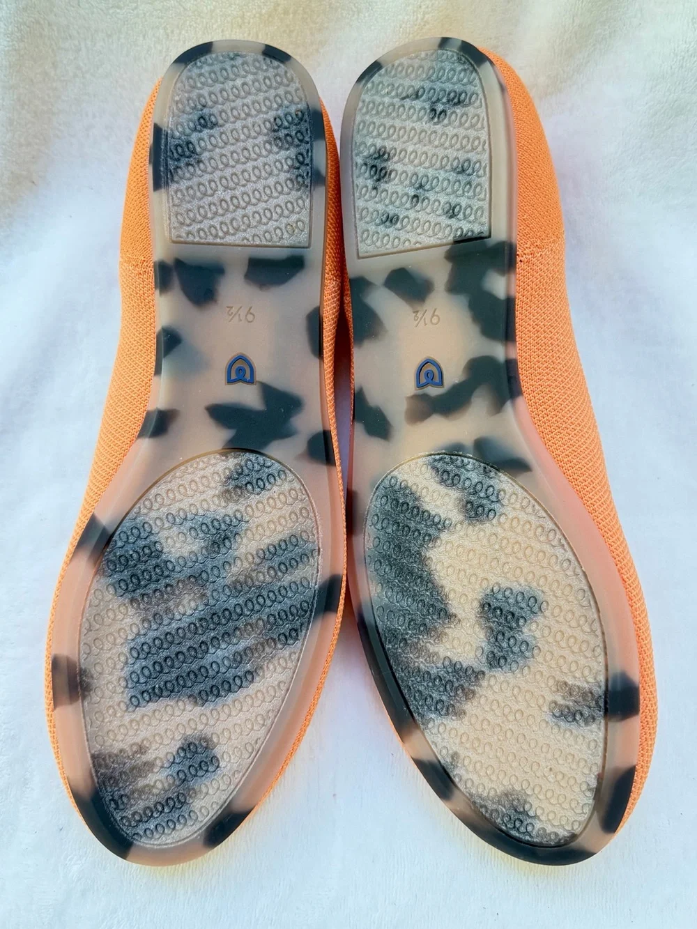 Rothy’s Tangerine Round Toe Ballet Flats Washable Size 9.5 New in Box